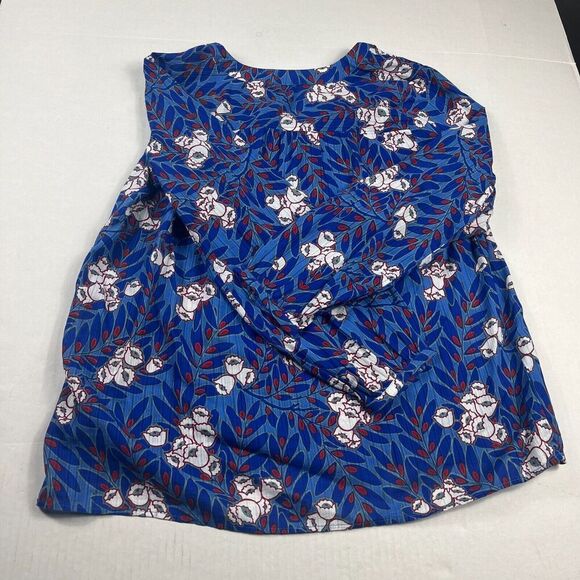 Ann Taylor V-Neck Blouse Floral Print Long Sleeve Top Preppy Work Shirt MEDIUM - Picture 9 of 10
